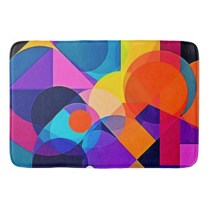Overlapping Hues: Abstract Fusion Bath Mat