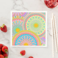Overlapping Mandala Pink Blue Yellow Mint Purple
