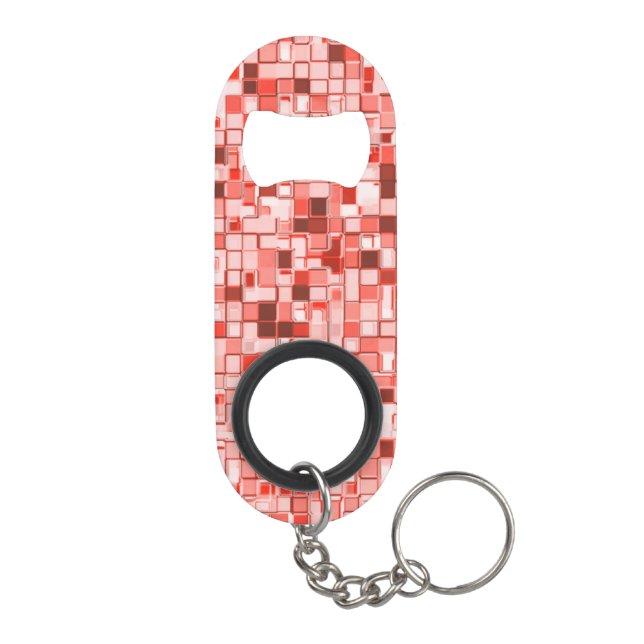 Overlapping mini squares, tones of red or coral (Back)