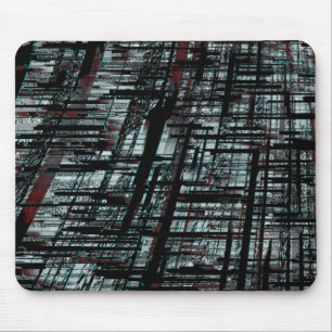 Overlapping narrow, linear cutouts intersecting on mouse pad