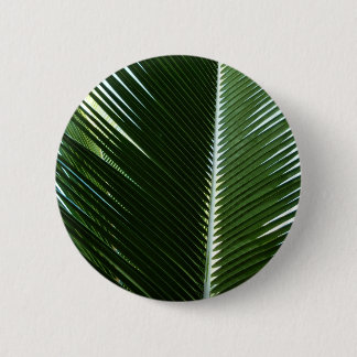 Overlapping Palm Fronds Tropical Green Abstract 6 Cm Round Badge