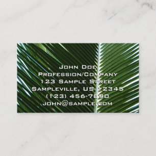Overlapping Palm Fronds Tropical Green Abstract Business Card