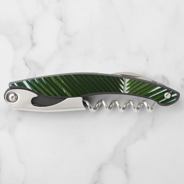 Overlapping Palm Fronds Tropical Green Abstract Corkscrew (Front)