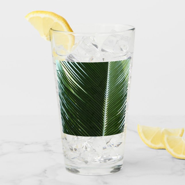 Overlapping Palm Fronds Tropical Green Abstract Glass (Front Ice)