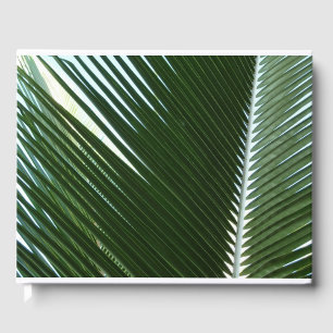 Overlapping Palm Fronds Tropical Green Abstract Guest Book