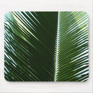 Overlapping Palm Fronds Tropical Green Abstract Mouse Pad