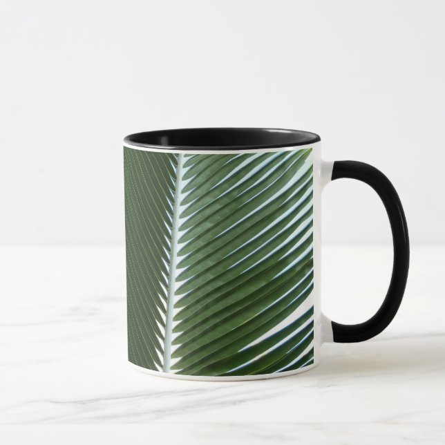 Overlapping Palm Fronds Tropical Green Abstract Mug (Right)