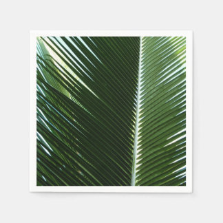 Overlapping Palm Fronds Tropical Green Abstract Napkin