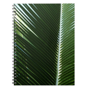 Overlapping Palm Fronds Tropical Green Abstract Spiral Notebook