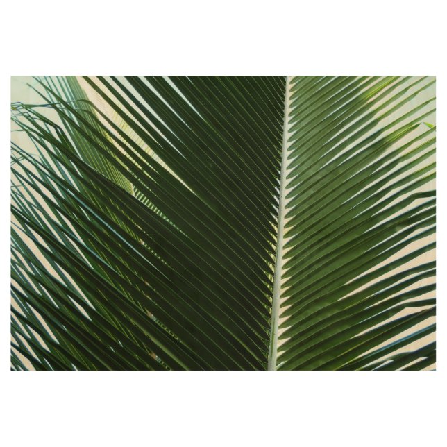 Overlapping Palm Fronds Tropical Green Abstract Wood Poster (Front)