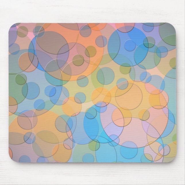 Overlapping Pastel Circles Modern Design Mouse Pad (Front)
