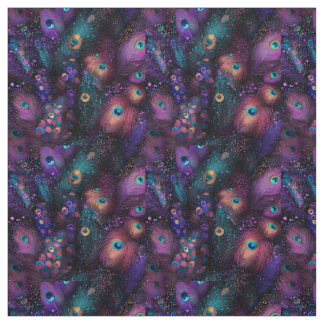 overlapping Peacock Fabric