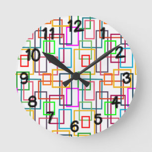 Overlapping Rectangles  Round Clock