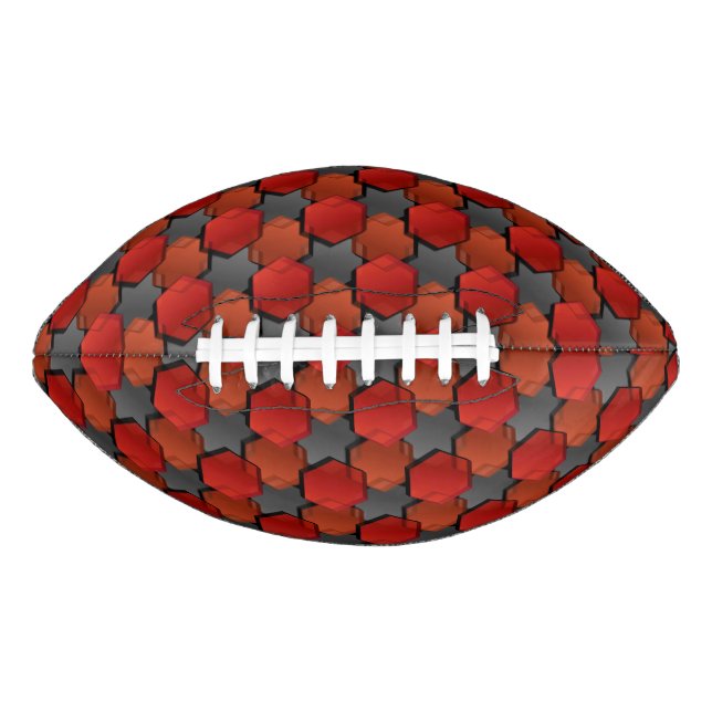 Overlapping red hexagons and 'grey star' football (Front)