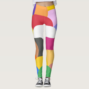 Overlapping scales circles pattern leggings