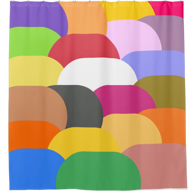 Overlapping scales circles pattern  shower curtain (Front)