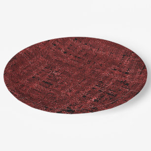 Overlapping small red squares paper plate