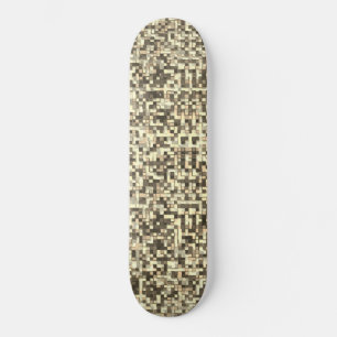 Overlapping small squares in tones beige to brown skateboard