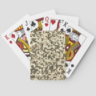 Overlapping small squares in tones of brown beige playing cards