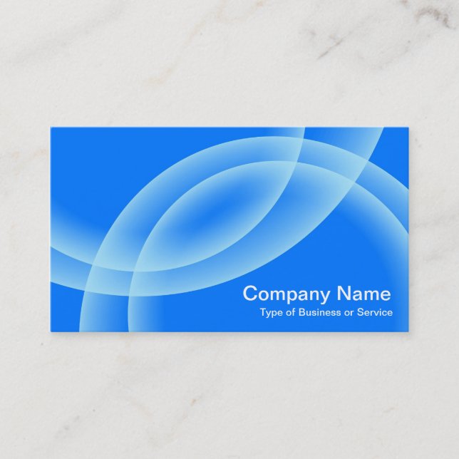 Overlapping Spheres - Blue Business Card (Front)