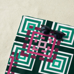 Overlapping Squares Beach Towel