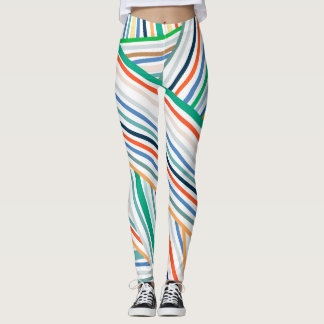 Overlapping Stripes Scarf Leggings