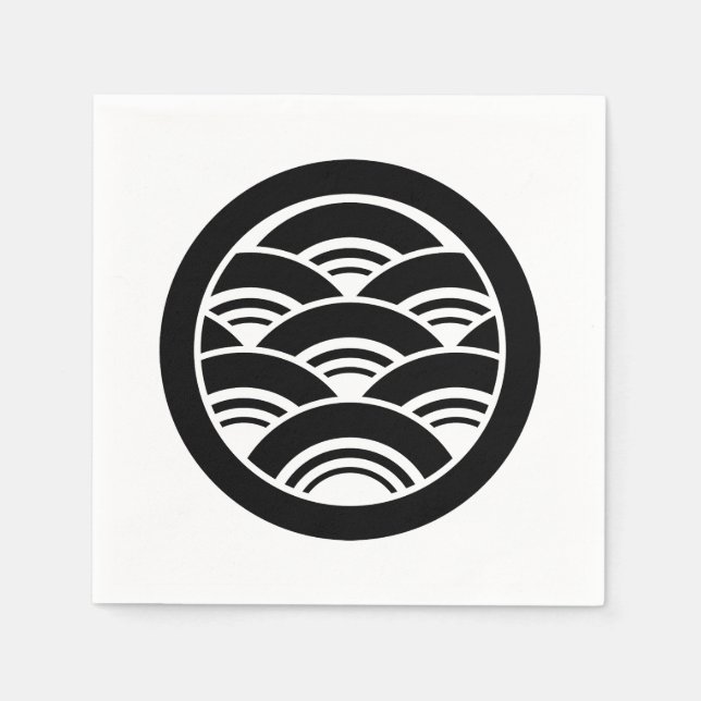 Overlapping waves in circle napkin (Front)