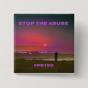Overlay Beach Sunrise Silhouette #METOO 15 Cm Square Badge