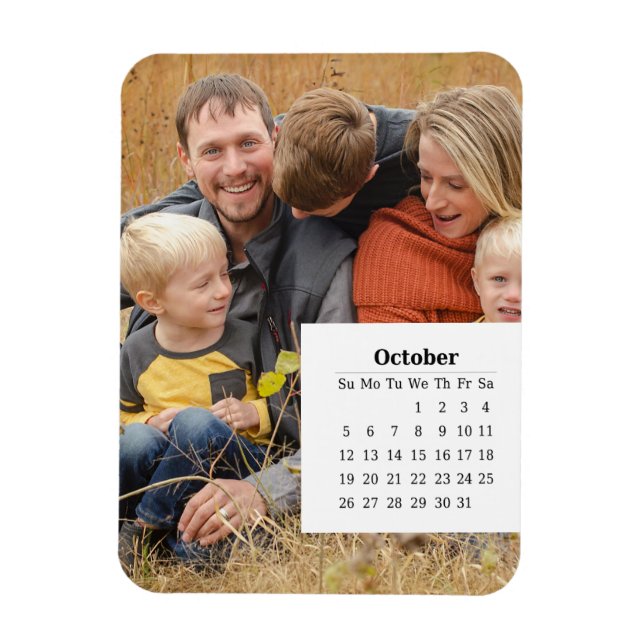 Overlay Calendar October 2025 Magnet (Vertical)