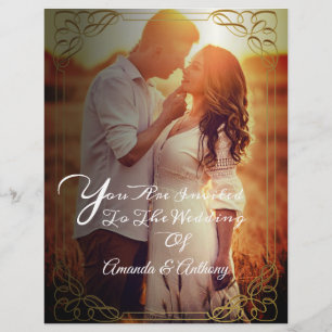 Overlay photo budget elegant wedding invitation fl flyer