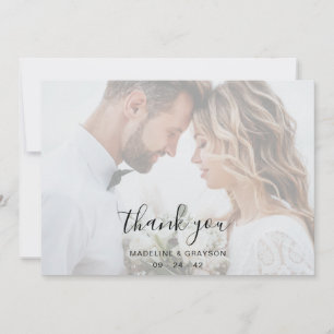Overlay Script Two Photo Wedding Thank You Card