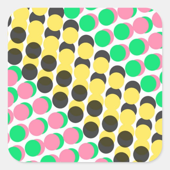 Overlayed Dots Square Sticker (Front)