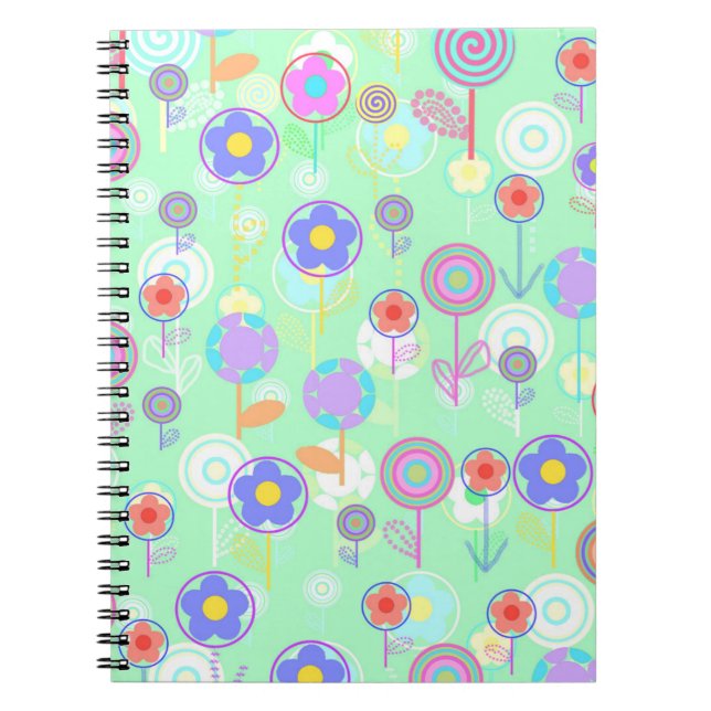 Overlayer Flowers Spiral Notebook (Front)