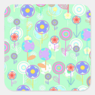 Overlayer Flowers Square Sticker