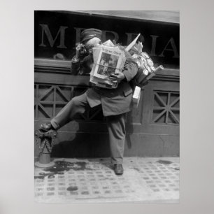 Overloaded Postman, 1920s Poster