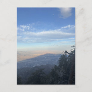 Overlook with Crescent Moon Blue Sky Postcard