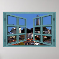 Overlooking Coit Tower Window Poster