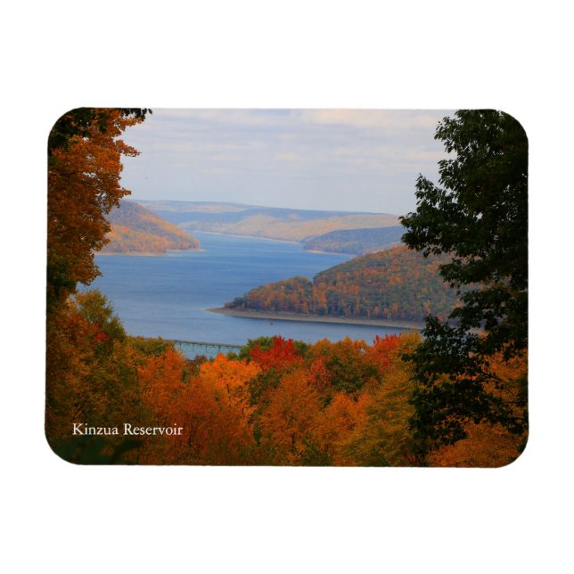 Overlooking Colorful Fall Kinzua Dam Souvenir Magnet (Horizontal)