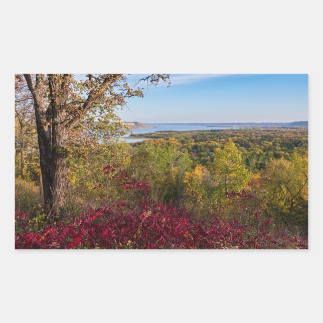 overlooking lake pepin from frontenac state park rectangular sticker (Front)