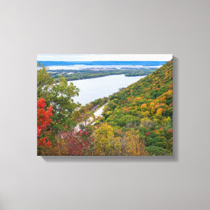 overlooking mississippi river and bluffs canvas print