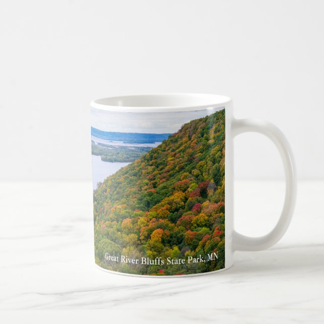  overlooking mississippi river and bluffs coffee mug (Right)