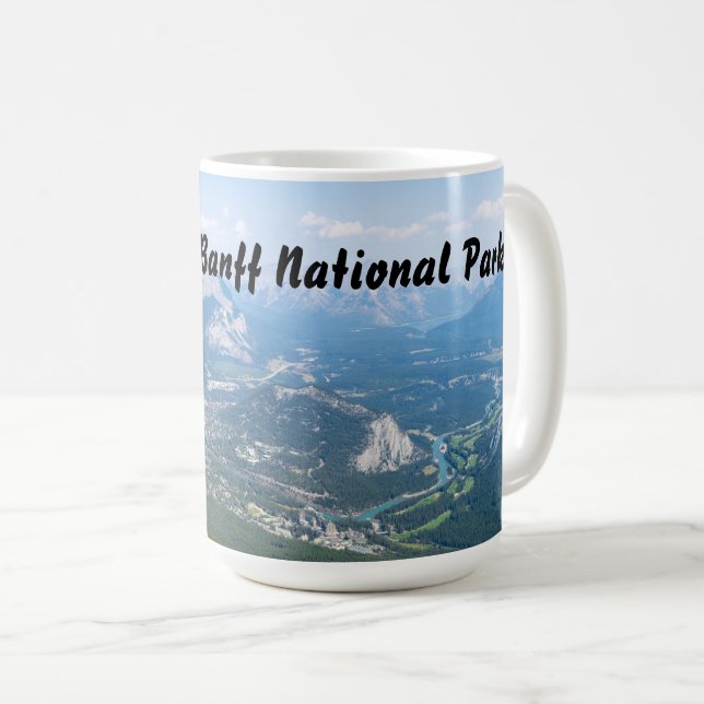 Overlooking the town of Banff Coffee Mug (Front Right)