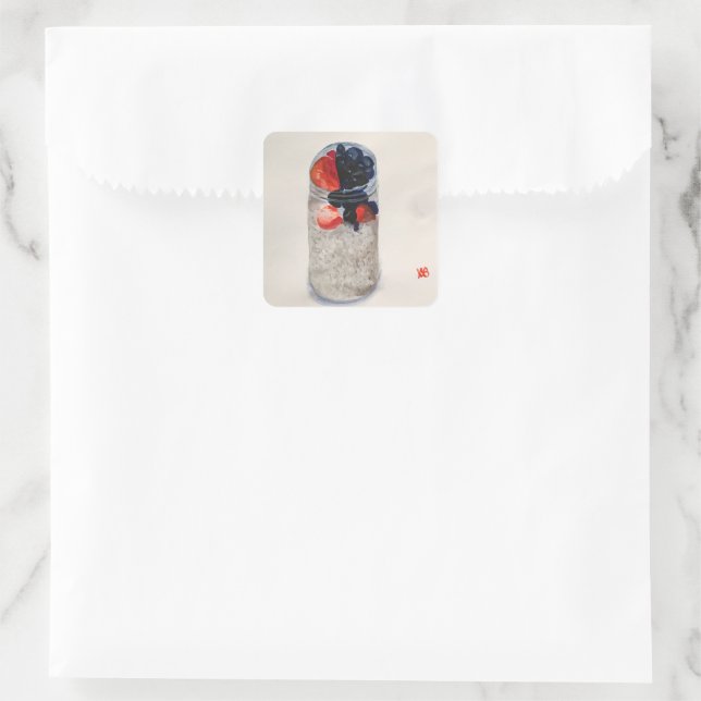 Overnight Oats Square Sticker (Bag)