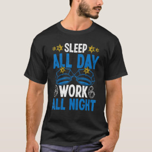 Overnight Policeman Sleep all Day Night Shift Poli T-Shirt