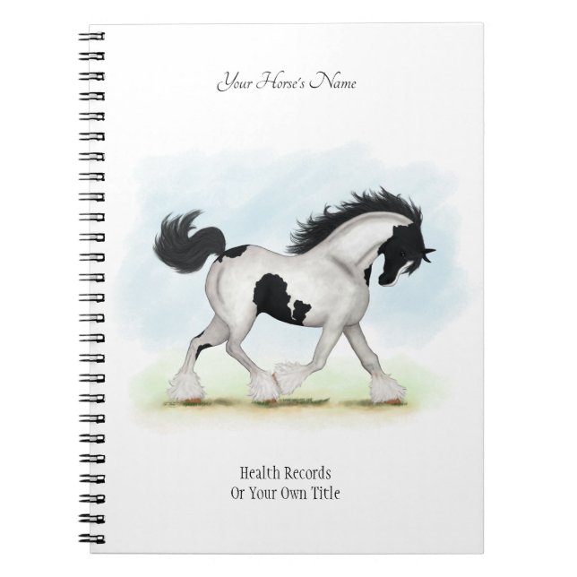 Overo Gypsy Personalised Horse Owner's Journal (Front)