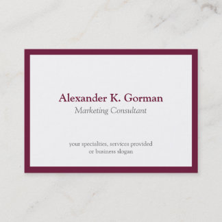 Oversize classic burgundy border solid profession business card