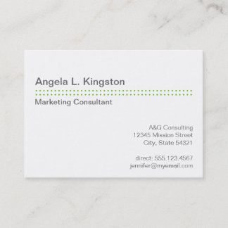Oversize modern micro dot apple green grey custom business card