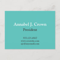 Oversize solid teal company logo traditional busin