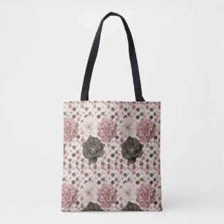 Oversized Blooms in Muted Pink, Cream & Olive Tote Bag