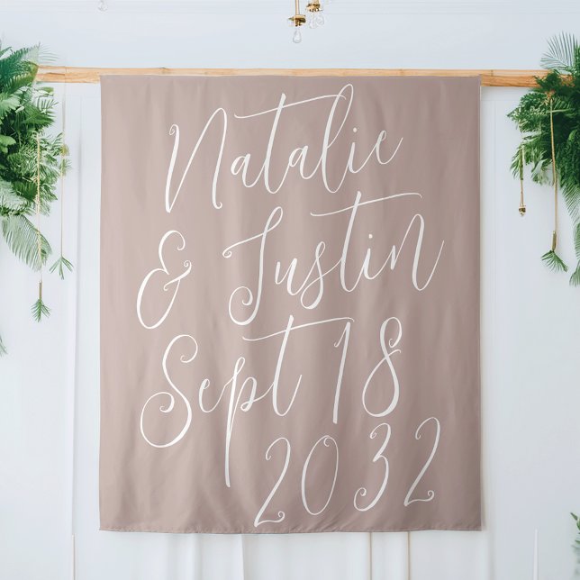 Oversized Calligraphy Script Wedding Backdrop Tapestry (Creator Uploaded)